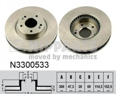 Гальмівний диск для NIPPARTS N3300533 фото товару