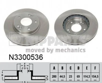 Гальмівний диск для NIPPARTS N3300536 фото товару