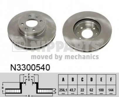 Гальмівний диск для NIPPARTS N3300540 фото товару