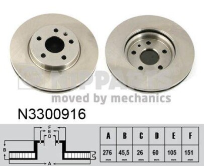 Гальмiвний диск NIPPARTS N3300916 фото товара