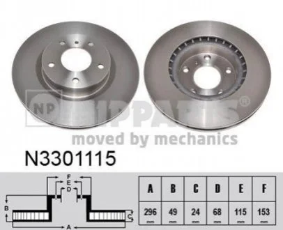 Гальмівний диск для NIPPARTS N3301115 фото товару