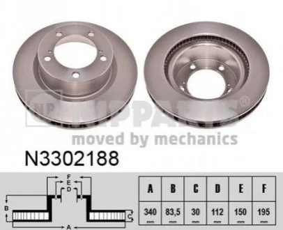 Гальмівний диск для NIPPARTS N3302188 фото товару