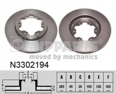 Гальмівний диск для Toyota NIPPARTS N3302194 фото товару