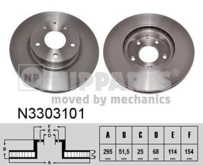 Гальмівний диск NIPPARTS N3303101 фото товара