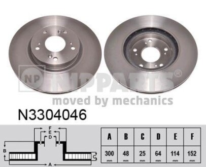 Гальмівний диск NIPPARTS N3304046 фото товара