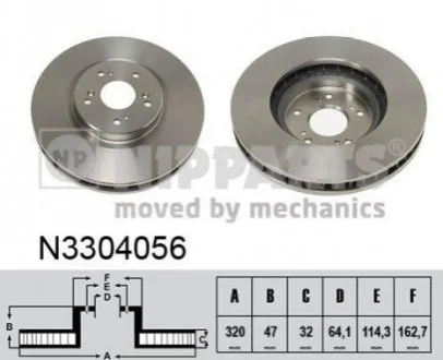 Гальмівний диск для Honda NIPPARTS N3304056 фото товару