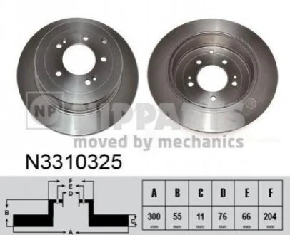 Гальмівний диск для NIPPARTS N3310325 фото товару