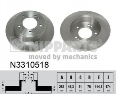 Гальмівний диск для NIPPARTS N3310518 фото товару