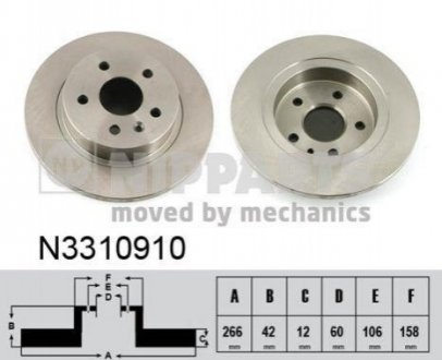 Гальмівний диск NIPPARTS N3310910 фото товару