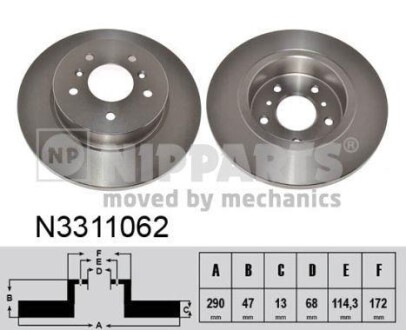 Гальмiвний диск NIPPARTS N3311062 фото товара