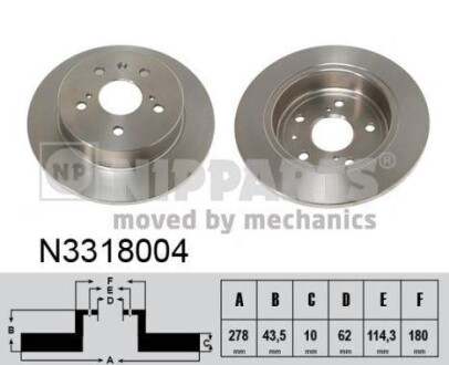 Гальмiвний диск NIPPARTS N3318004 фото товара