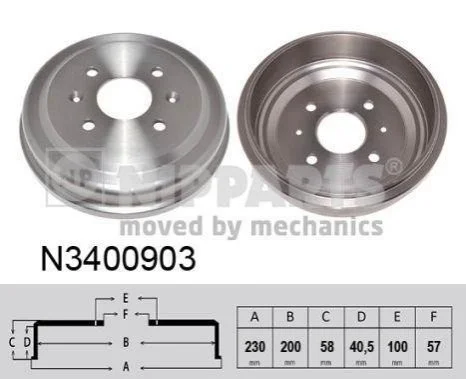 <strong>Гальмівний барабан NIPPARTS N3400903 (фото 1)</strong>