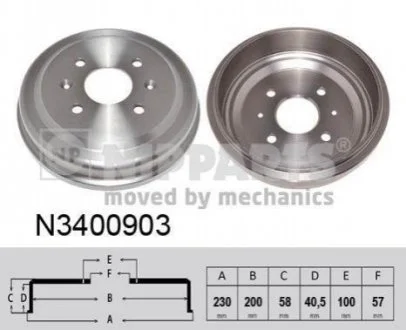 Гальмівний барабан для NIPPARTS N3400903 фото товару