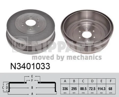 <strong>Гальмівний барабан NIPPARTS N3401033 (фото 1)</strong>
