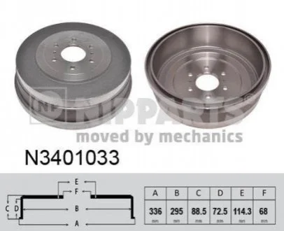 Гальмівний барабан для NIPPARTS N3401033 фото товару
