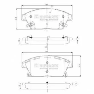 Гальмівні колодки для NIPPARTS N3600915 фото товару