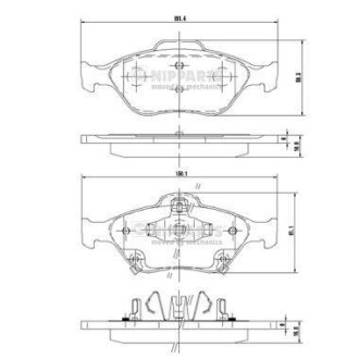 Гальмiвнi колодки дискові NIPPARTS N3602130 фото товару