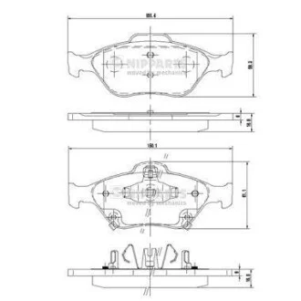Гальмiвнi колодки дискові для NIPPARTS N3602130 фото товару