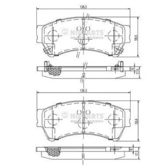 Гальмiвнi колодки дискові для NIPPARTS N3603071 фото товару