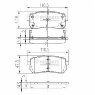 Гальмівні колодки для NIPPARTS N3610308 фото товару