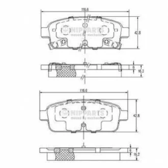 Гальмівні колодки для NIPPARTS N3610906 фото товару
