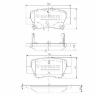 Гальмівні колодки для NIPPARTS N3612042 фото товару