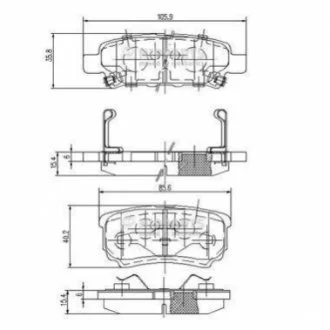 Гальмівні колодки для NIPPARTS N3615015 фото товару