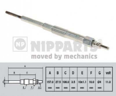 Свічка розжарювання NIPPARTS N5717000 фото товару