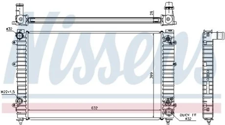 Радіатор охолоджування для NISSENS 60493A фото товару
