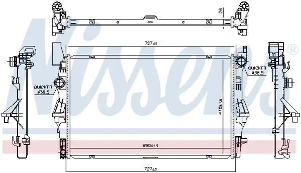 <strong>Радіатор MERCEDES VITO III W 447 (14-) 109 CDI NISSENS 606021 (фото 1)</strong>