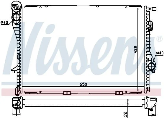 <strong>Радіатор BMW 5 E39(95-)525 td(+)[OE 1711.2.246.009] NISSENS 60603A (фото 1)</strong>