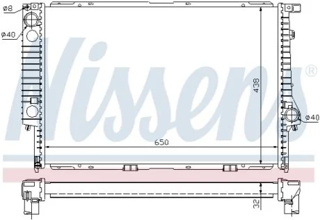 Радіатор охолоджування для NISSENS 60622A фото товару