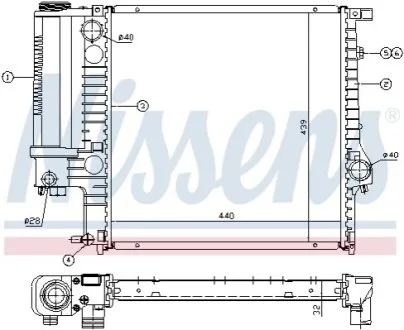 Радіатор охолоджування для NISSENS 60623 фото товару