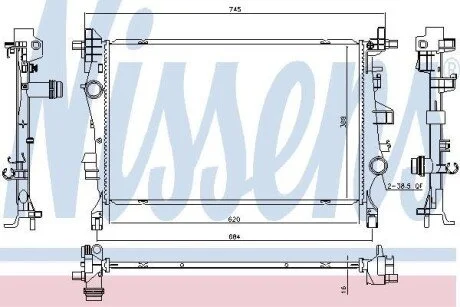 Радіатор охолодження двигуна для Jeep, Fiat NISSENS 606447 фото товару