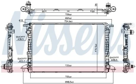 Радіатор охолоджування для NISSENS 606462 фото товару