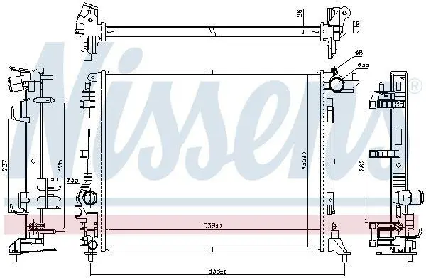 <strong>Радіатор RENAULT MEGANE IV (15-) 1.5 dCi NISSENS 606473 (фото 1)</strong>