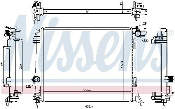 <strong>Радіатор системи охолодження NISSENS 606474 (фото 1)</strong>