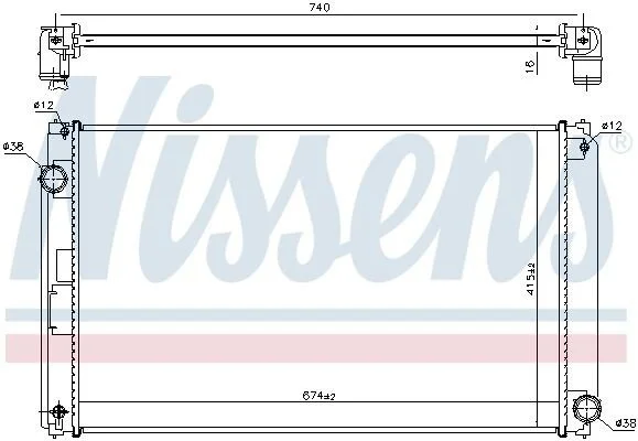 <strong>Радіатор охолодження двигуна TOYOTA RAV 4 MK IV (2013) RAV 4 2.0 VVTI NISSENS 606610 (фото 1)</strong>