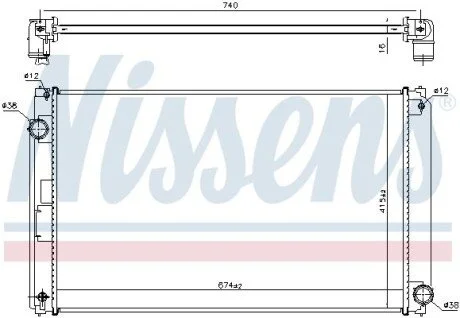 Радіатор охолодження двигуна TOYOTA RAV 4 MK IV (2013) RAV 4 2.0 VVTI для NISSENS 606610 фото товару