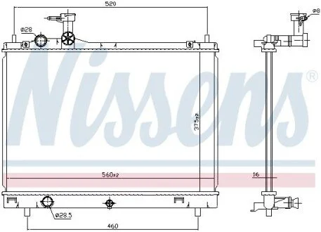 Радіатор для NISSENS 606700 фото товару