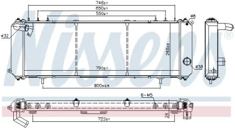 Радіатор охолоджування для NISSENS 61008 фото товару