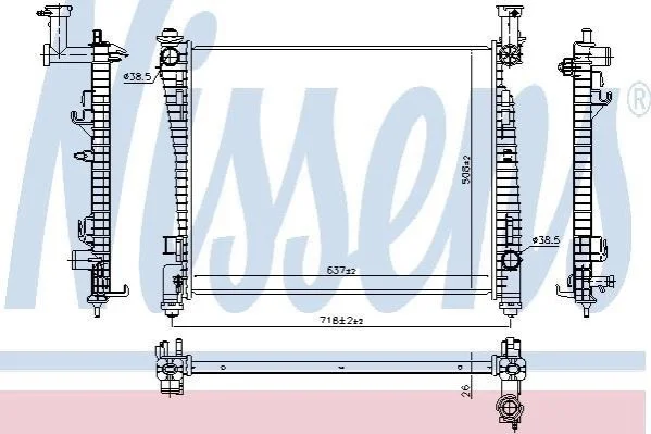 <strong>Радіатор JP GD CHER(10-)5.7 i V8[OE 55038001AG] NISSENS 61033 (фото 1)</strong>