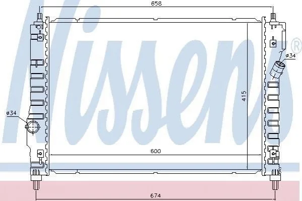 <strong>Радіатор CHEVROLET AVEO (T250, T255) (05-) 1.2 i 16V NISSENS 61628 (фото 1)</strong>