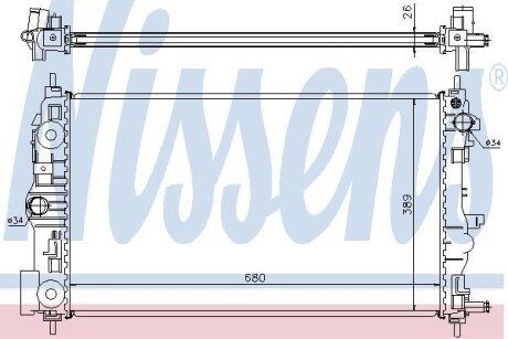 Радіатор CT/GMC CRUZE(09-)2.0 CDI(+)[OE 13267666] NISSENS 61676 фото товара