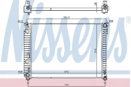 Радіатор охолоджування для NISSENS 616905 фото товару