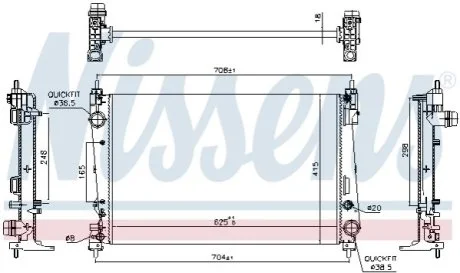 Радіатор охолоджування для Alfa Romeo, Fiat, Lancia, Opel, Vauxhall NISSENS 617864 фото товару