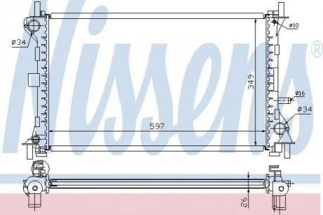Радіатор охолоджування для NISSENS 62073A фото товару