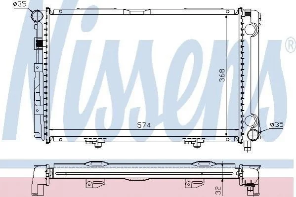 <strong>Радіатор MB 190 W 201(82-)2.0 D(+)[OE 201 500 08 03] NISSENS 62671A (фото 1)</strong>