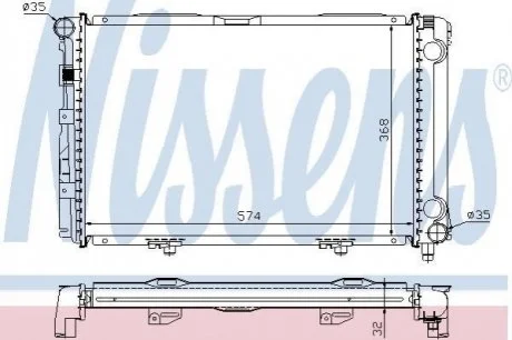 Радіатор MB 190 W 201(82-)2.0 D(+)[OE 201 500 08 03] для NISSENS 62671A фото товару