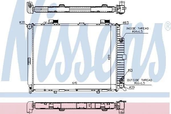 <strong>Радіатор MB E W 210(95-)E 300 D(+)[OE 210 500 12 03] NISSENS 62689A (фото 1)</strong>